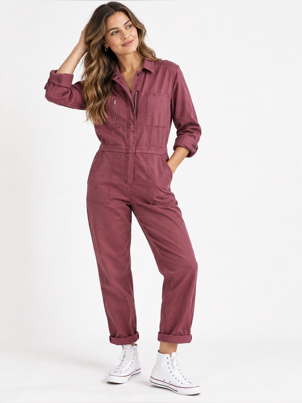 Utility‎ Jumpsuit in Dusty Rose